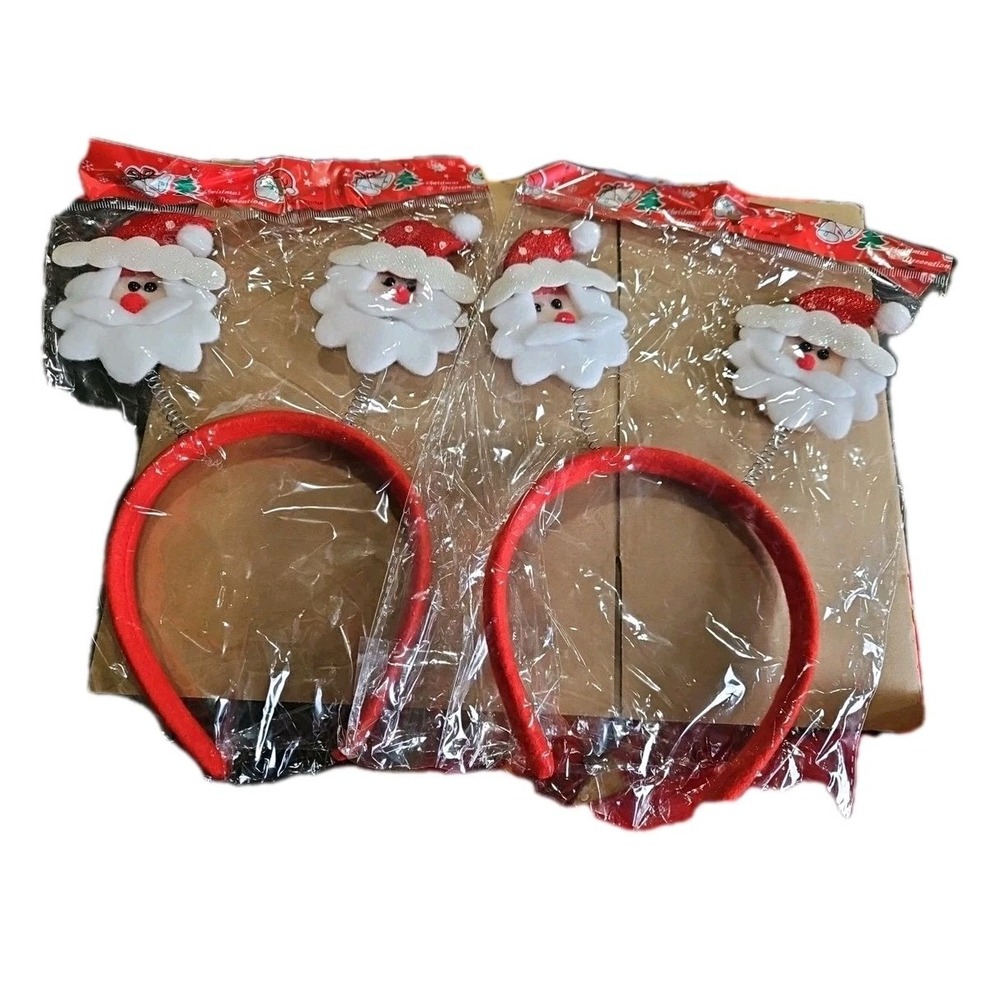 CHRISTMAS Set Of 2 ‎ Xmas Santa Hair Bands Kids Adults Headbands Novelty Fun(C)